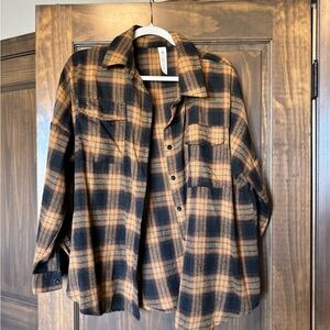 Plaid flannel button up